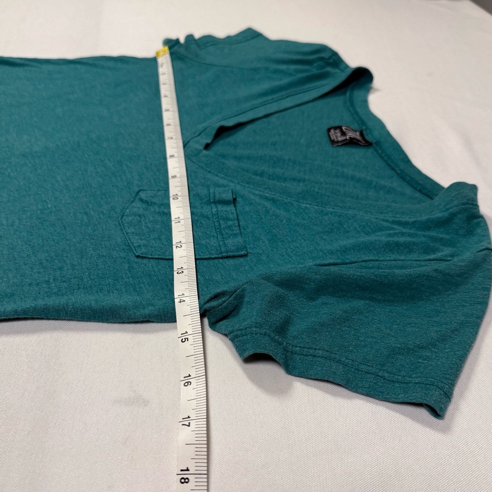Zine Teal V-Neck Short Sleeve Tee - Picture 3 of 10